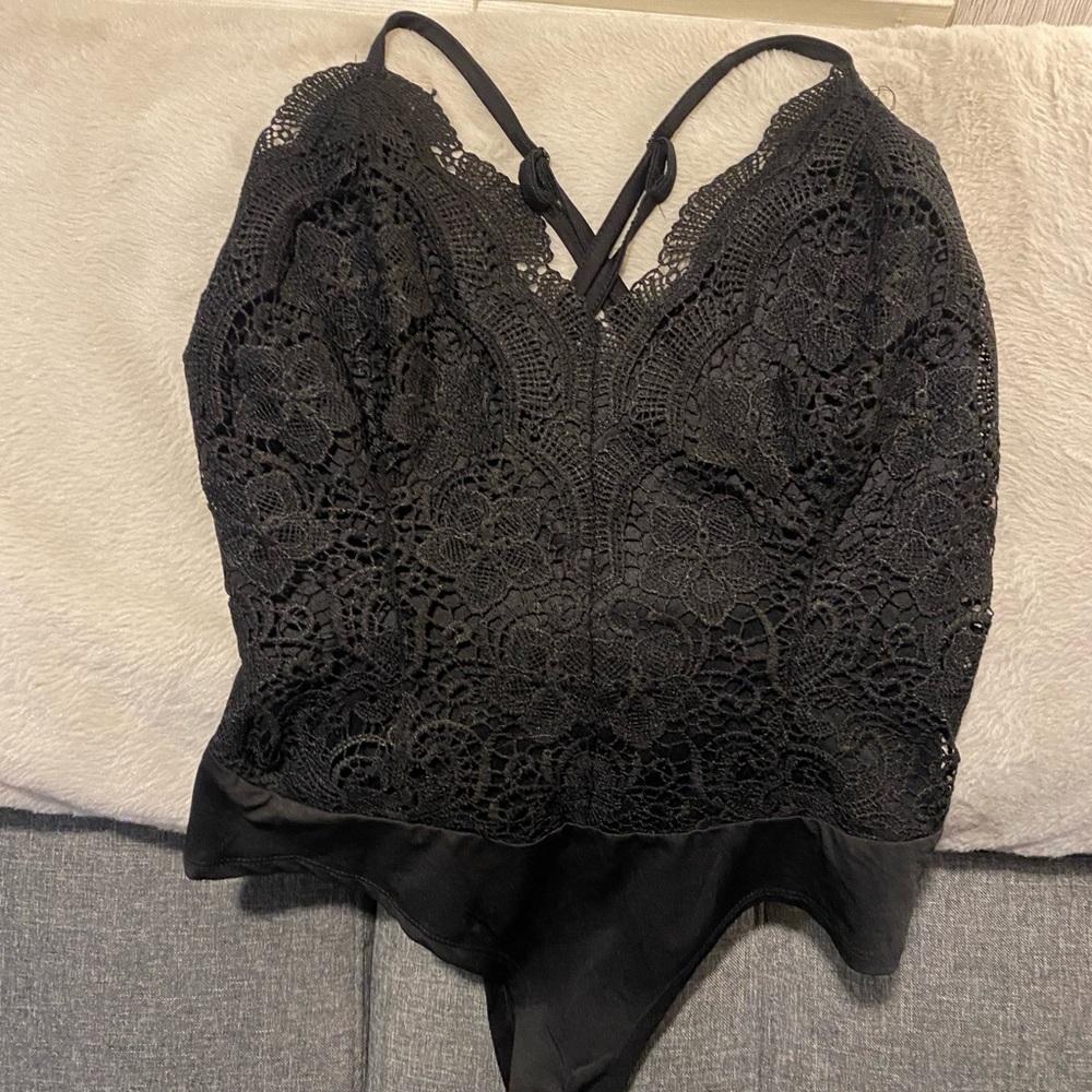 Black lace bodysuit